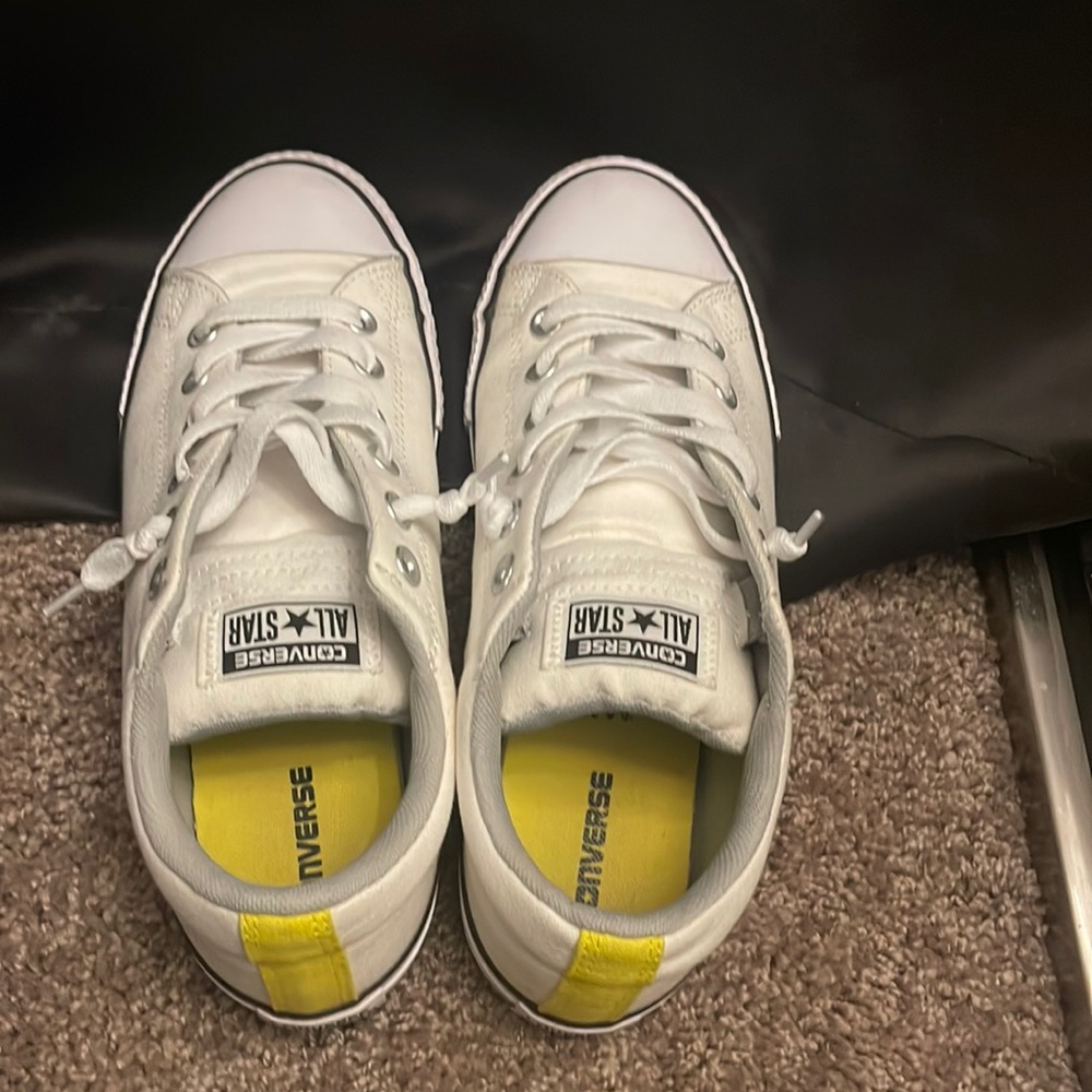 Gently worn white converse